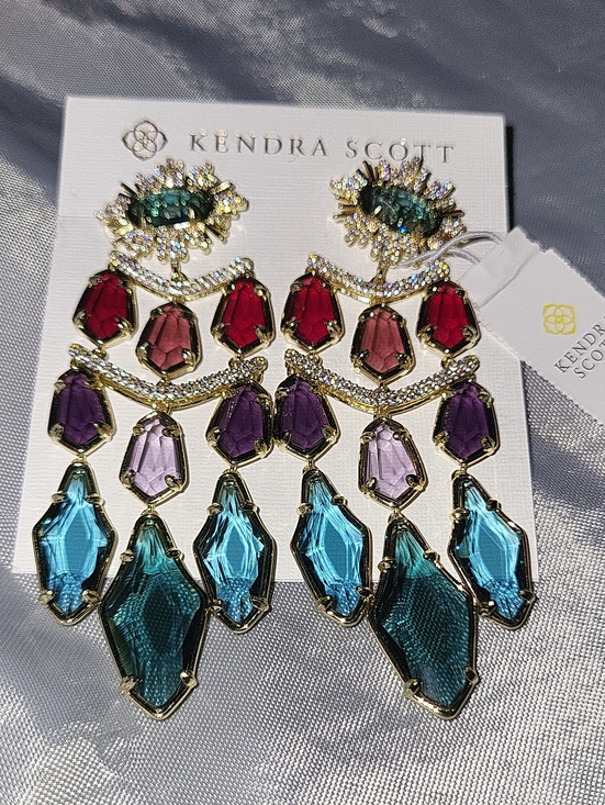 Kendra Scott Jewelry - Kendra Scott Alexandria Ter Gld 974 Teal, Red, Purple & Pink Chandelier Earrings